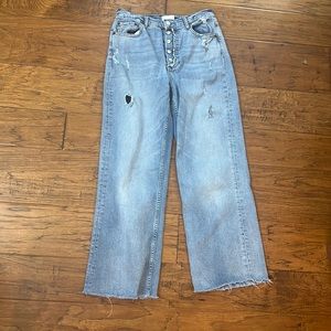 Boyish by HER The Mikey High Rise Wide Leg crop jeans